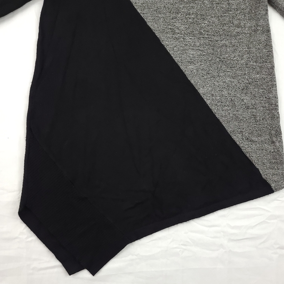 Calvin Klein Sweater Womens Small Asymmetric Tunic Color Block Black Gray - Picture 9 of 10